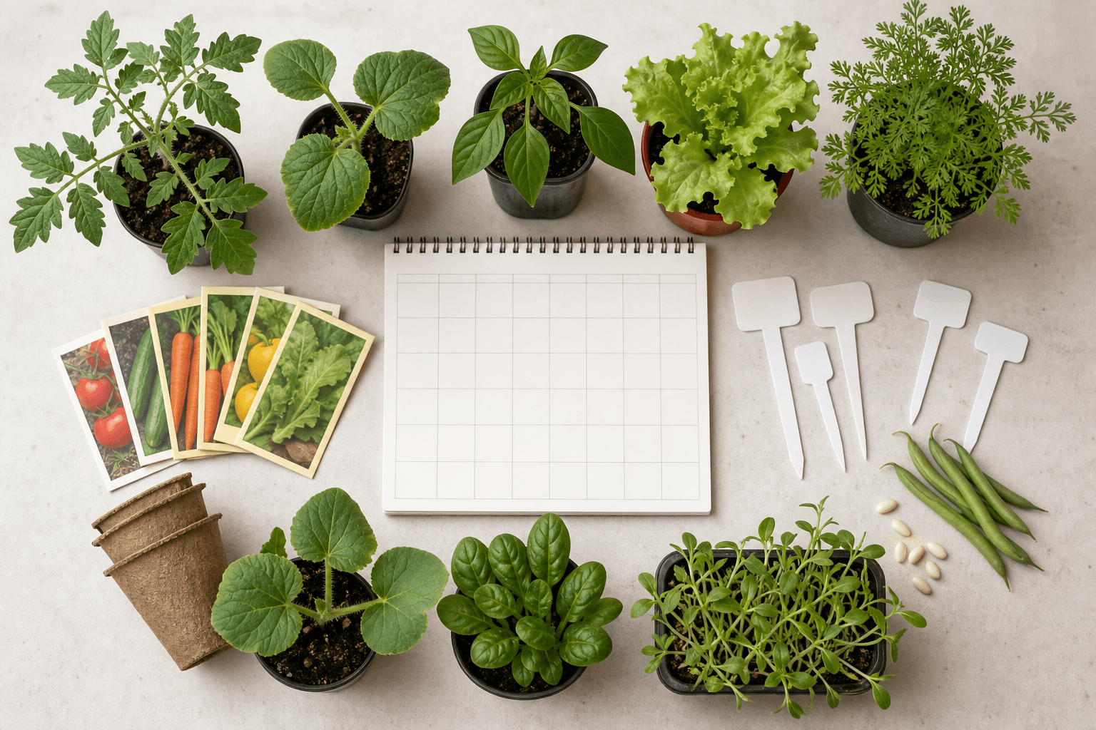 Vegetable seedlings and planting calendar